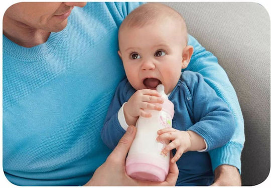 Mam Plastic Baby Bottle Easy Start Anti-colic with Silicone Teat for 4+ Months Beige Elephant Giraffe - Beige 320ml
