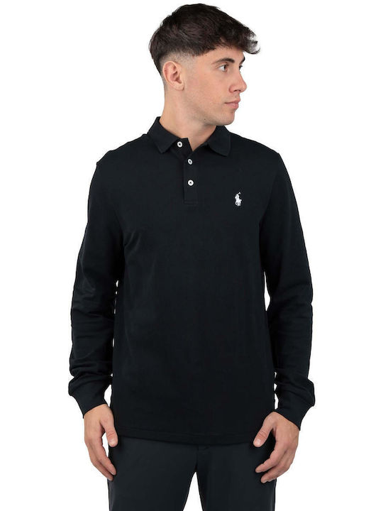 Polo Langarmbluse Black