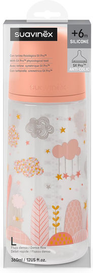 Suavinex Plastic Baby Bottle Dreams Anti-Colic with Silicone Nipple for 6+ months Pink 360ml
