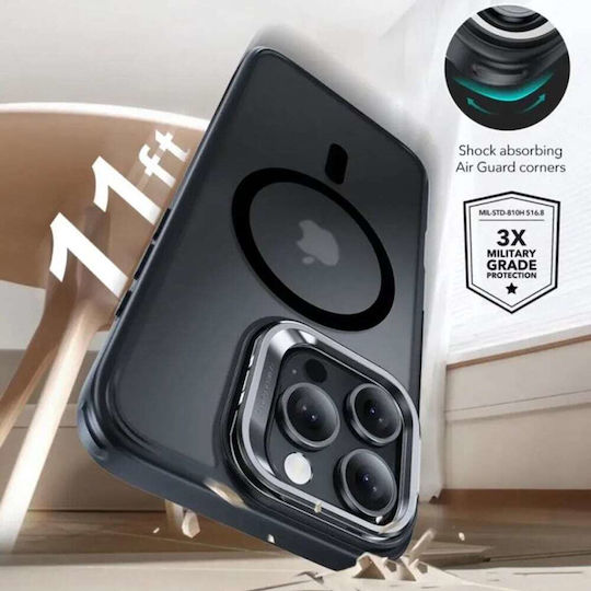 ESR Classic Hybrid HaloLock Kickstand Umschlag Rückseite Metallisch 1.3mm Schwarz (iPhone 17 Pro / iPhone 16 Pro)