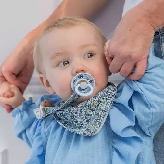 Bibs Bandana Fabric with Lace Band Baby Blue 7pcs