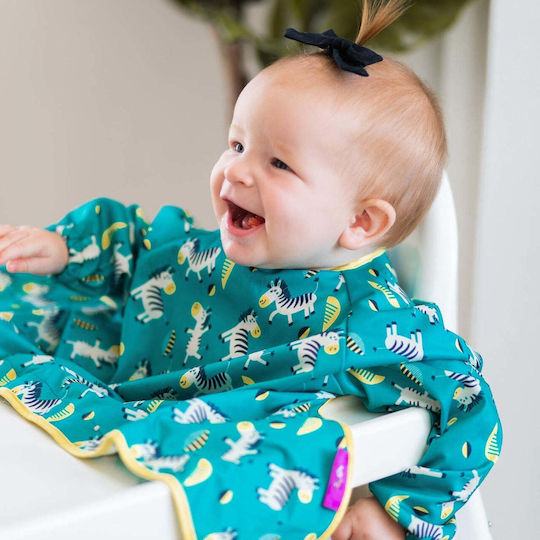 Tidy Tot Cover & Catch Waterproof Coverall Silicone with Hoop & Loop Fastener, Pocket & Sleeves Blue for 30 m+