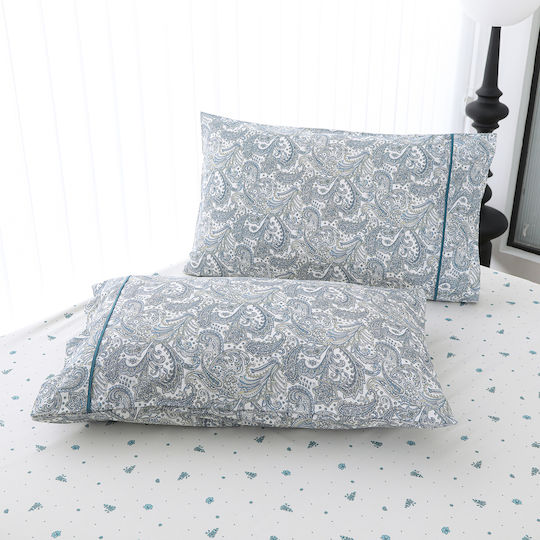 Liolios Home Bettwäsche-Set Überdoppel 245x270cm. Blau 4Stück