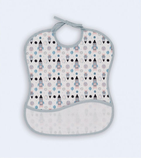 X-treme Baby Bib Fabric with Lace Band Gray 2pcs