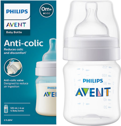 Philips Plastic Baby Bottle Anti-colic with Silicone Teat for 1+ Months 125ml