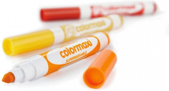 Fibracolor Colormaxi Μαρκαδόροι Ζωγραφικής 6mm Χονδροί, Πλενόμενοι Σετ 12 χρώματα
