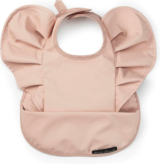 Elodie Details Σαλιάρα Υφασμάτινη με Αυτοκόλλητο Powder Pink με Τσέπη για 3 m+