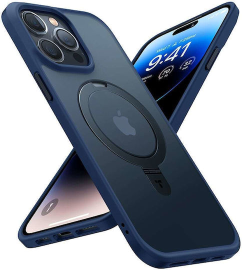 Torras Ostand Back Cover Silicone Navy Blue (iPhone 15 Pro Max)