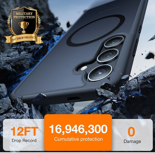 Torras Guardian Magnetic Umschlag Rückseite Silikon Schwarz (Galaxy S24+)
