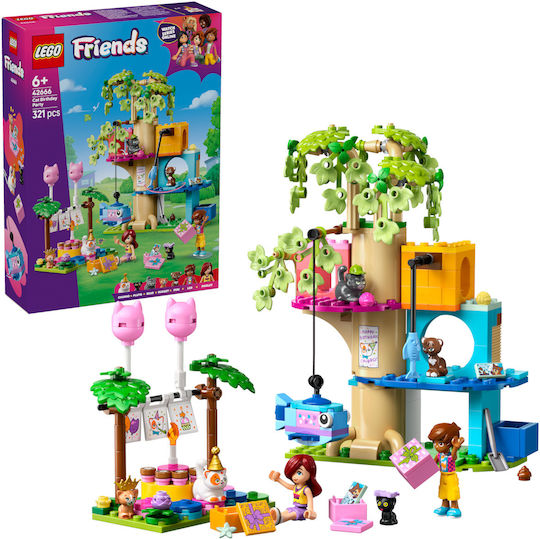 LEGO Friends Cat Birthday Party & Tree House for Ages 6+ 321 Pieces