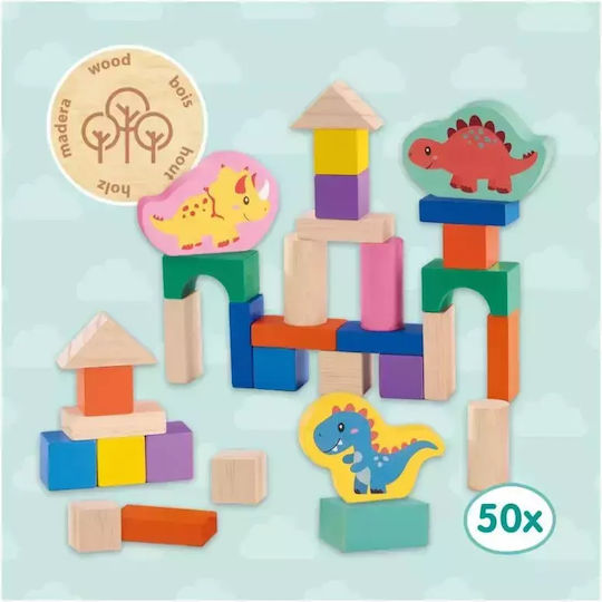 Ses Creative Wooden Building Blocks Dinos for 10+ Months 50 Pieces