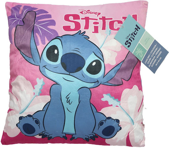 Disney Детска Декоративна Възглавница Stitch Розова 38x38см
