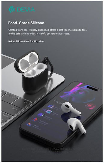 Devia Naked Case Silicone in White color for Apple AirPods 4