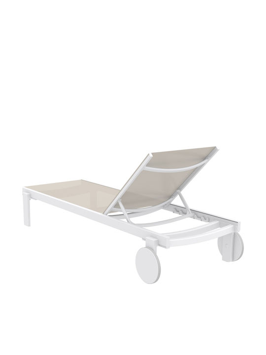 Deckchair Aluminum Casablanca with Wheels 76x220x230cm.
