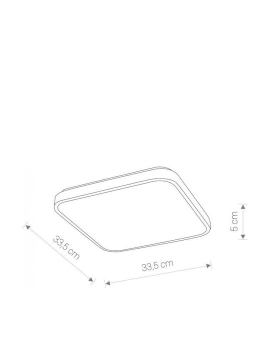 Nowodvorski Square LED Panel 16W with Warm White Light 3000K 33.5x33.5cm