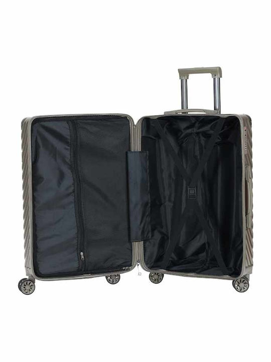 Kourk Large Hard Pink Suitcase with 4 Wheels Height 72cm