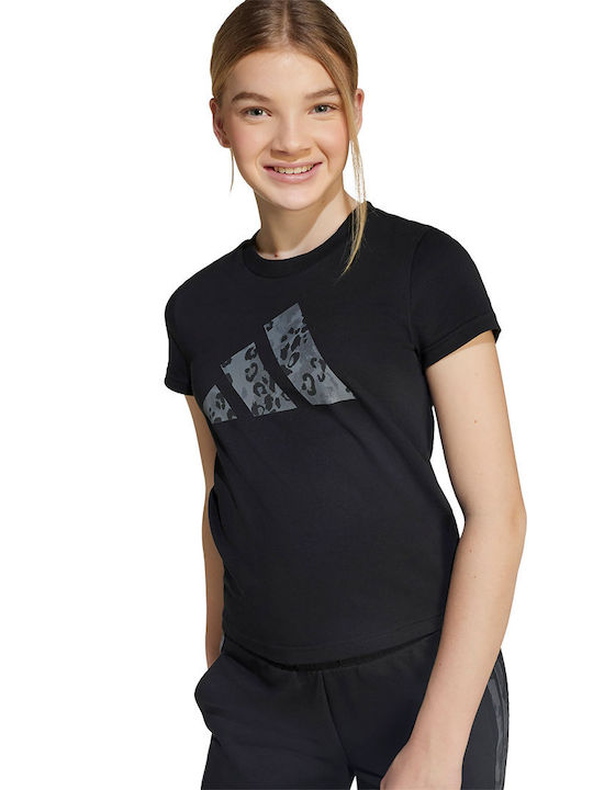 Kinder-T-Shirt Schwarz Animal