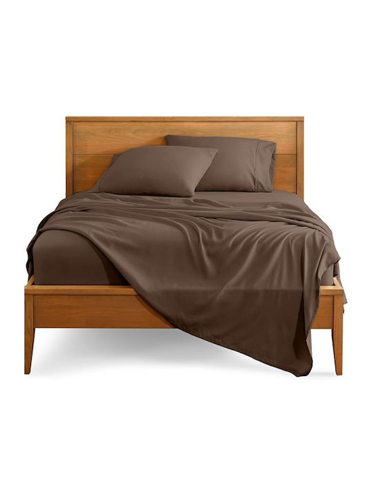 Kotonia Home Σεντόνι Υπέρδιπλο 220x240εκ. Brown