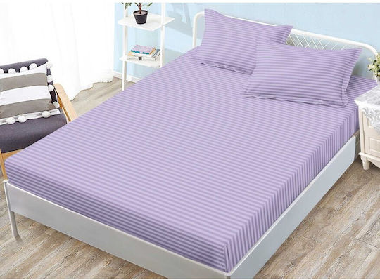 Kotonia Home Сет Чаршафи Фланелени с Ластик 160x200+25см. Люляк 4бр
