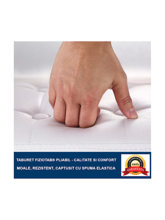 Scaune Suport pentru picioare Cu spațiu de depozitare Tapițat cu Piele Ecologică Alb 38x38x38buc