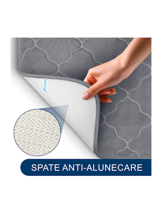 Αντιολισθητικό Σετ Πατάκια Μπάνιου Microfiber Λεκάνης GreyRug2 Gray 3τμχ