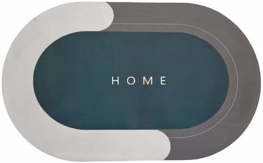 Antiderapant Covoraș de Baie Oval Gray/navy Blue 77x47.5buc