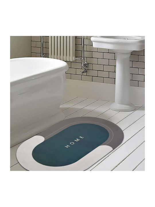 Rutschfest Badematte Oval Gray/navy Blue 77x47.5cm