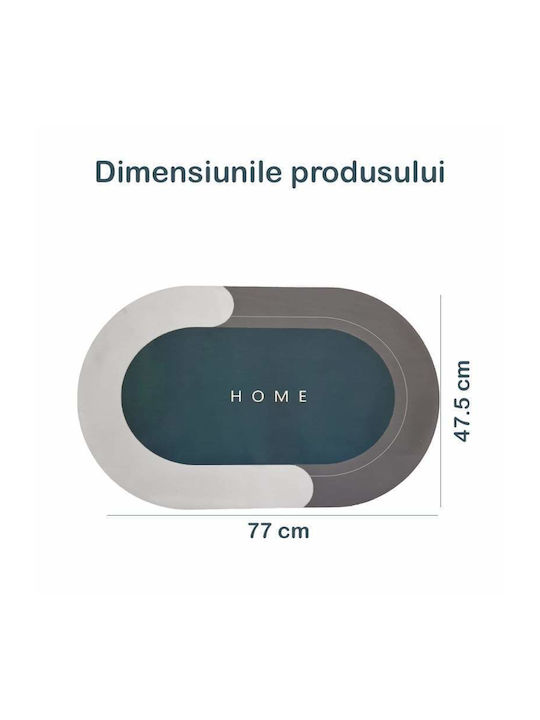 Rutschfest Badematte Oval Gray/navy Blue 77x47.5cm