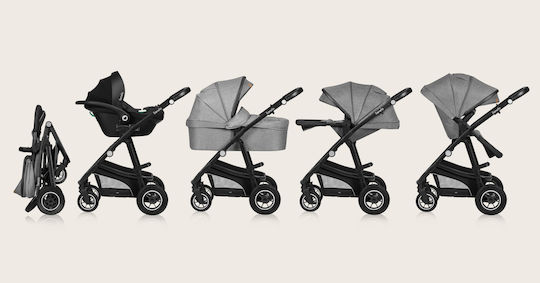 Lionelo Bianca Adjustable 3 in 1 Baby Stroller Suitable from 6+ Months Gray 11kg