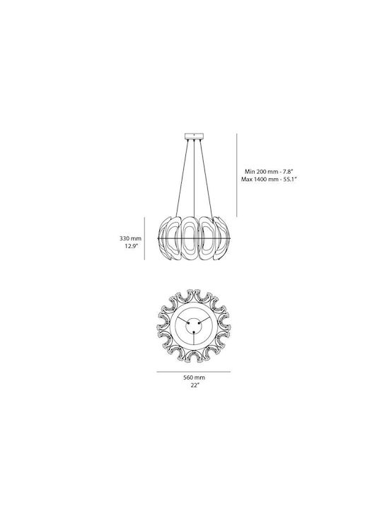 Slamp Adjustable Pendant Light White 56x56x56cm