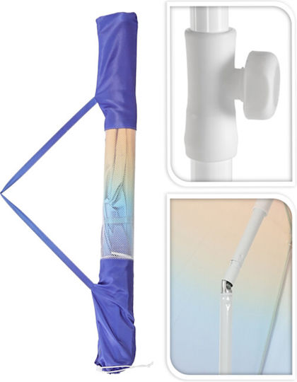 Folding Beach Umbrella Diameter 1.8m with UV Protection Blue