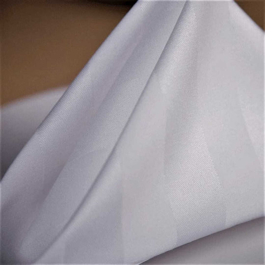 Set 10 Waiter's Napkins 100% Cotton Damask Wide Stripes Size 55x55 Cm