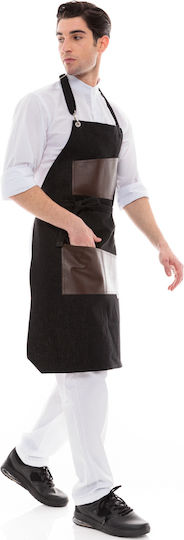 IdealPress Șorț Ospătar / Barista / Barman Corp întreg Negru