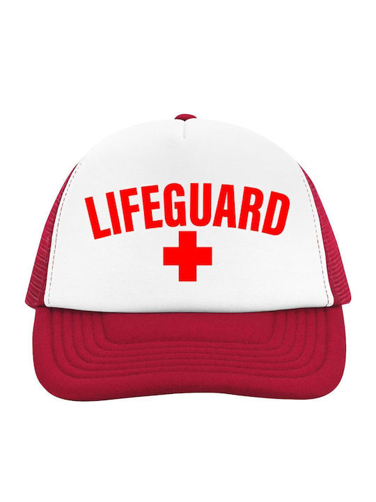 Lifeguard Ανδρικό Jockey με Δίχτυ και Ίσιο Γείσο Κόκκινο