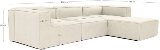 Fora Corner Couch Ecru 296x185x66 cm