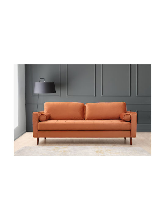 Rome Dreisitzer Sofa Orange 215x70x90cm