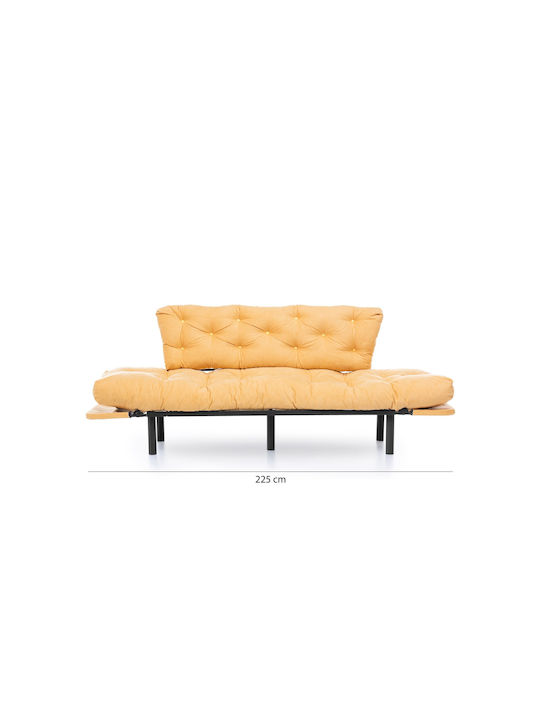 Nitta Триместен Диван Спалня Жълт 185x70x85см