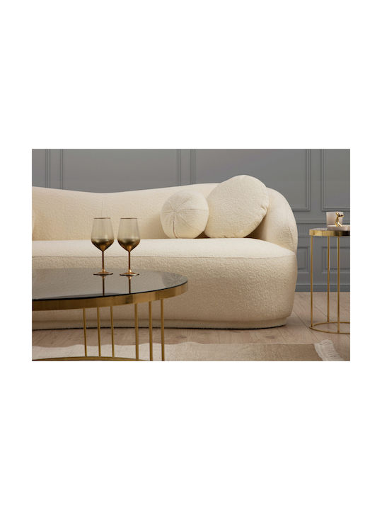 Ancona Dreisitzer Sofa Creme 225x98x76cm