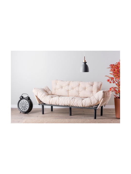 Nitta Τριθέσιος Καναπές Κρεβάτι Cream 185x70x85εκ.