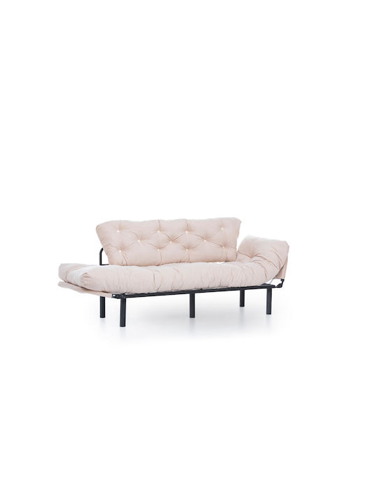Nitta Τριθέσιος Καναπές Κρεβάτι Cream 185x70x85εκ.