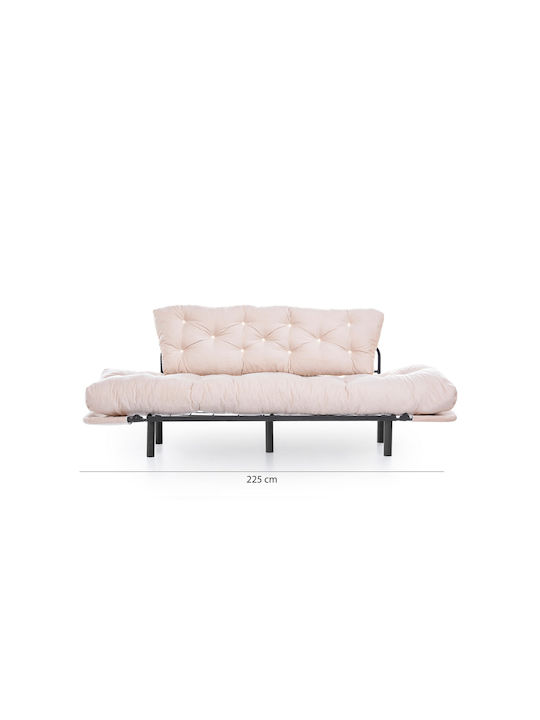 Nitta Τριθέσιος Καναπές Κρεβάτι Cream 185x70x85εκ.