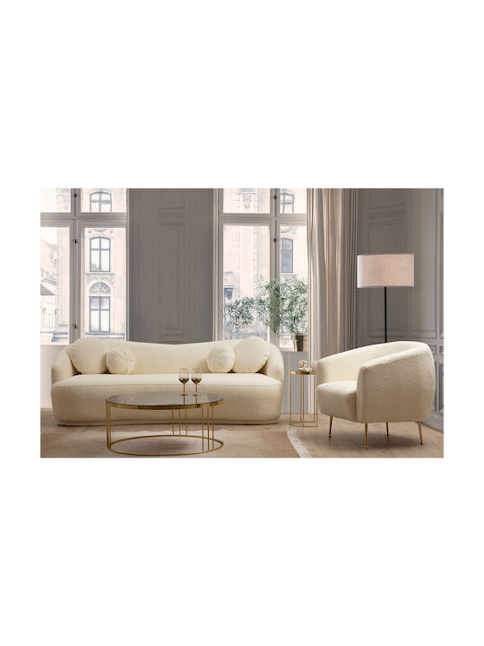 Ancona Dreisitzer Sofa Creme 225x98x76cm