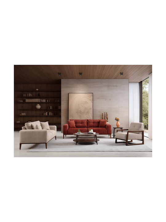 Sinor Three-Seater Couch Bed Tile Red 225x92x75cm