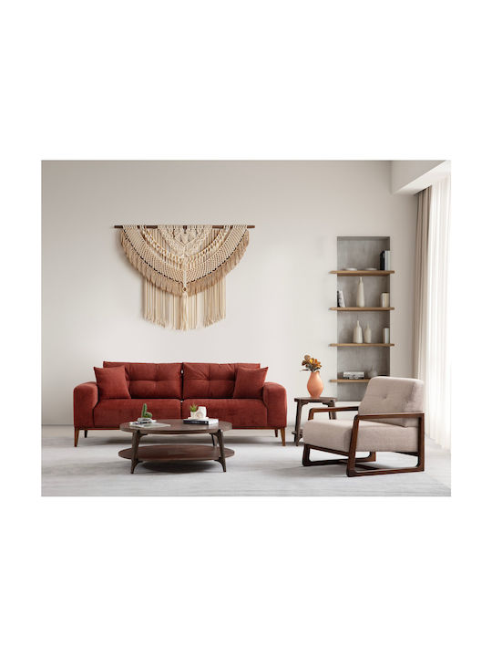 Sinor Three-Seater Couch Bed Tile Red 225x92x75cm