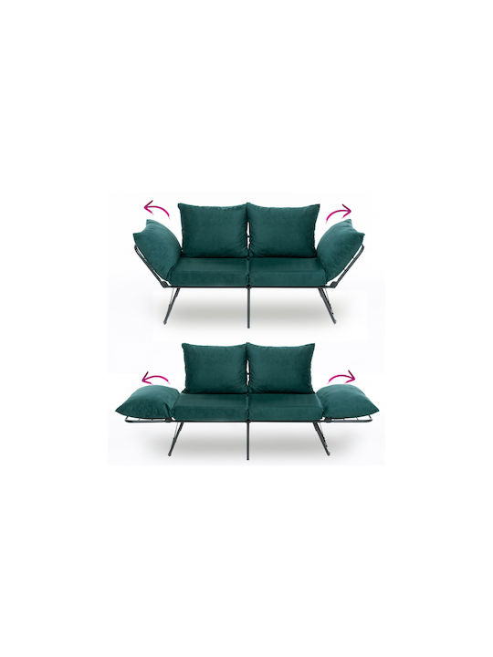 Viper Two-Seater Sofa Bed Petrol 150x60x78 cm