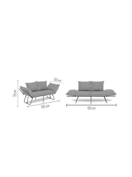 Viper Διθέσιος Καναπές Κρεβάτι Cream 150x60x78εκ.