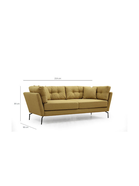 Mapa Cu trei locuri Canapea Greenish Yellow 214x90x84cm.