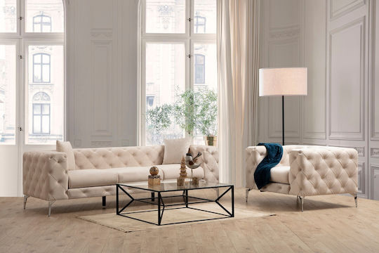 Como Dreisitzer Sofa Ecru 237x90x70cm