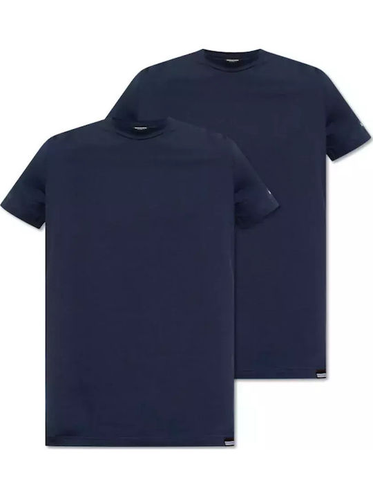 Men's Undershirts Short-sleeved in Navy Blue Color 2Pack