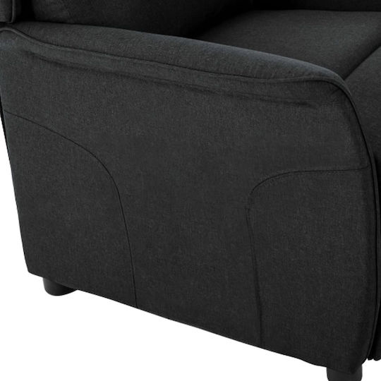 Relaxsessel Black Velvet-Black Metal 66.5x94x101.5cm